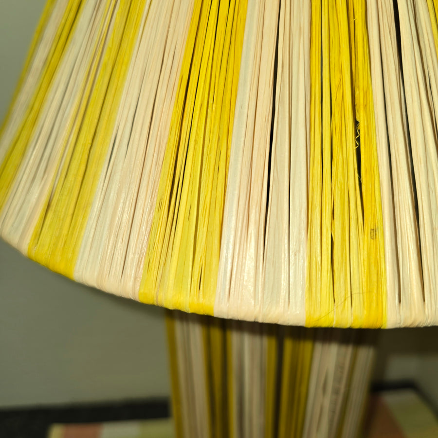 Golden Yellow Striped Raffia Lamps (3 sizes to choose from)