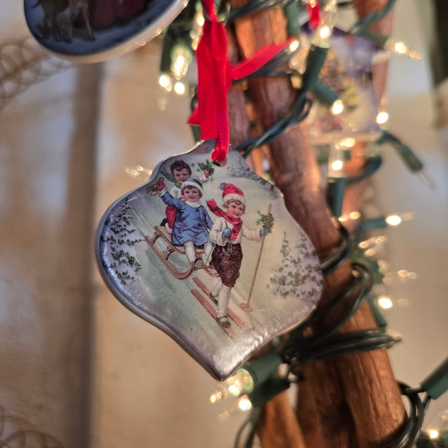 C_Stoneware Vintage Christmas Ornaments