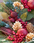 Golden Pinecone & Pomegranate Wreath
