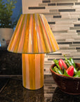 Golden Yellow Striped Raffia Lamps (3 sizes to choose from)