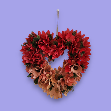 Heart Shaped Wood Curl Wreath
