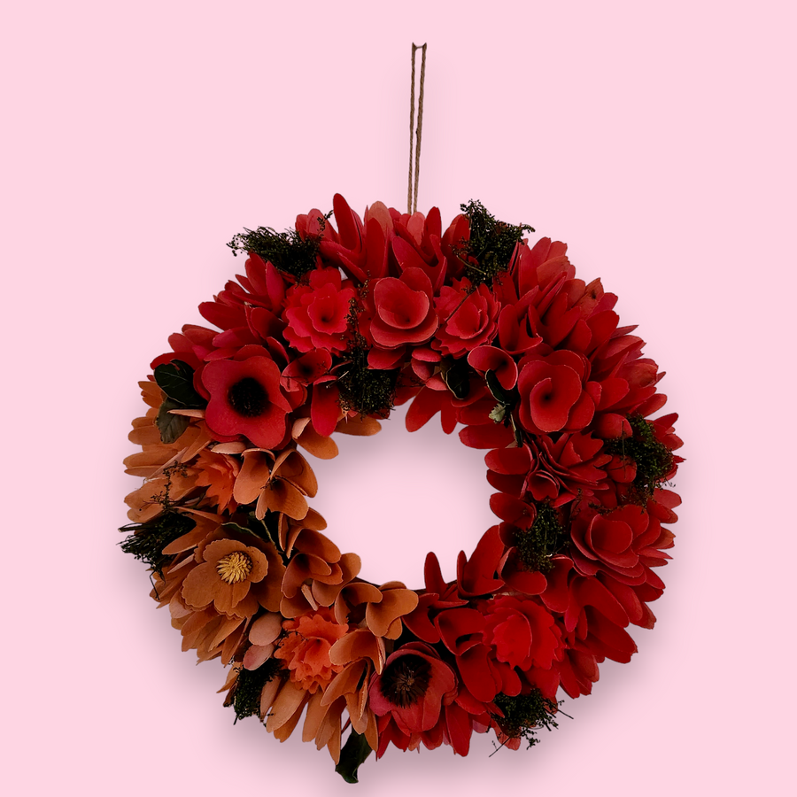Flower Wood Curl Wreath