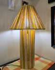 Golden Yellow Striped Raffia Lamps (3 sizes to choose from)
