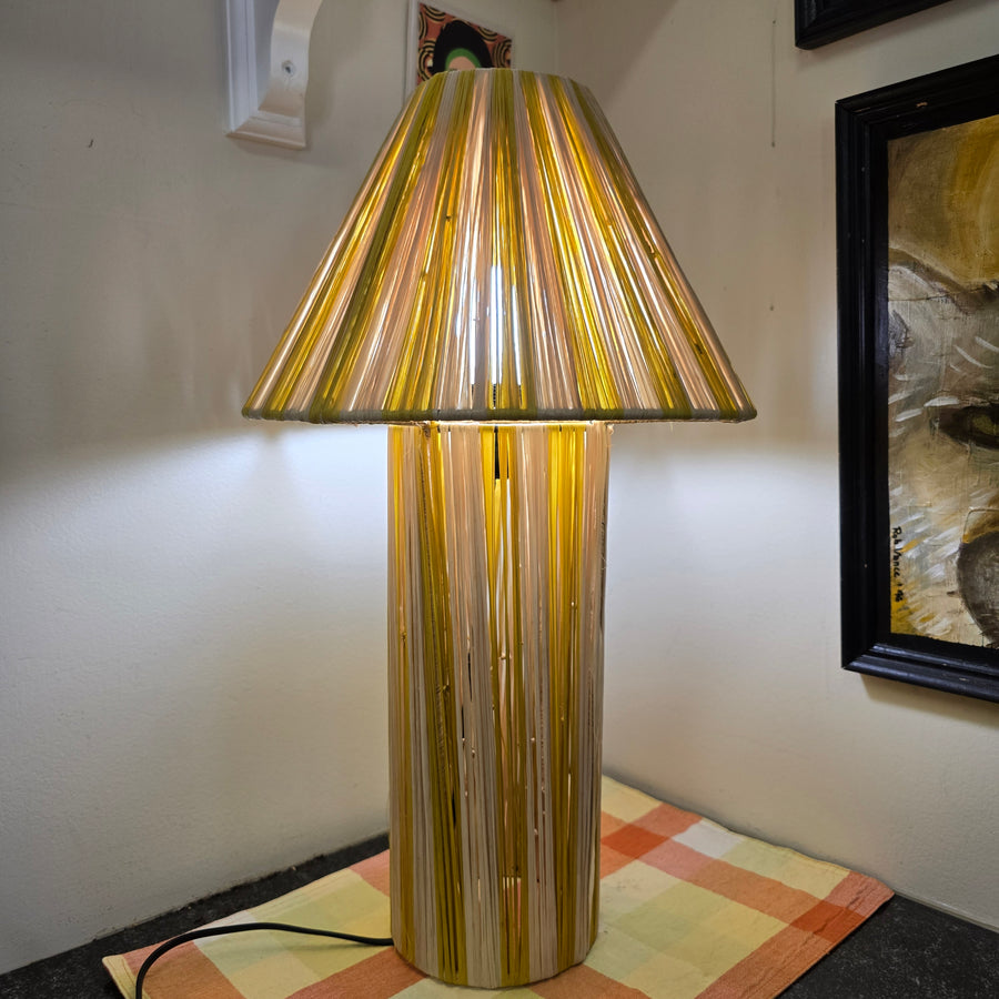 Golden Yellow Striped Raffia Lamps (3 sizes to choose from)