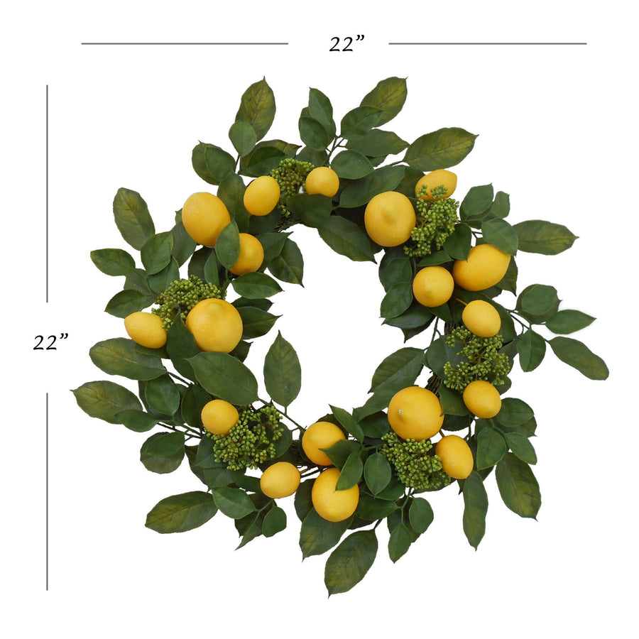 Vibrant Faux Lemon Wreath