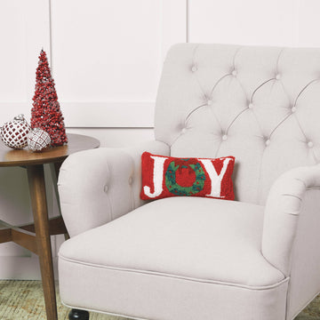 Joy Wreath Throw Pillow