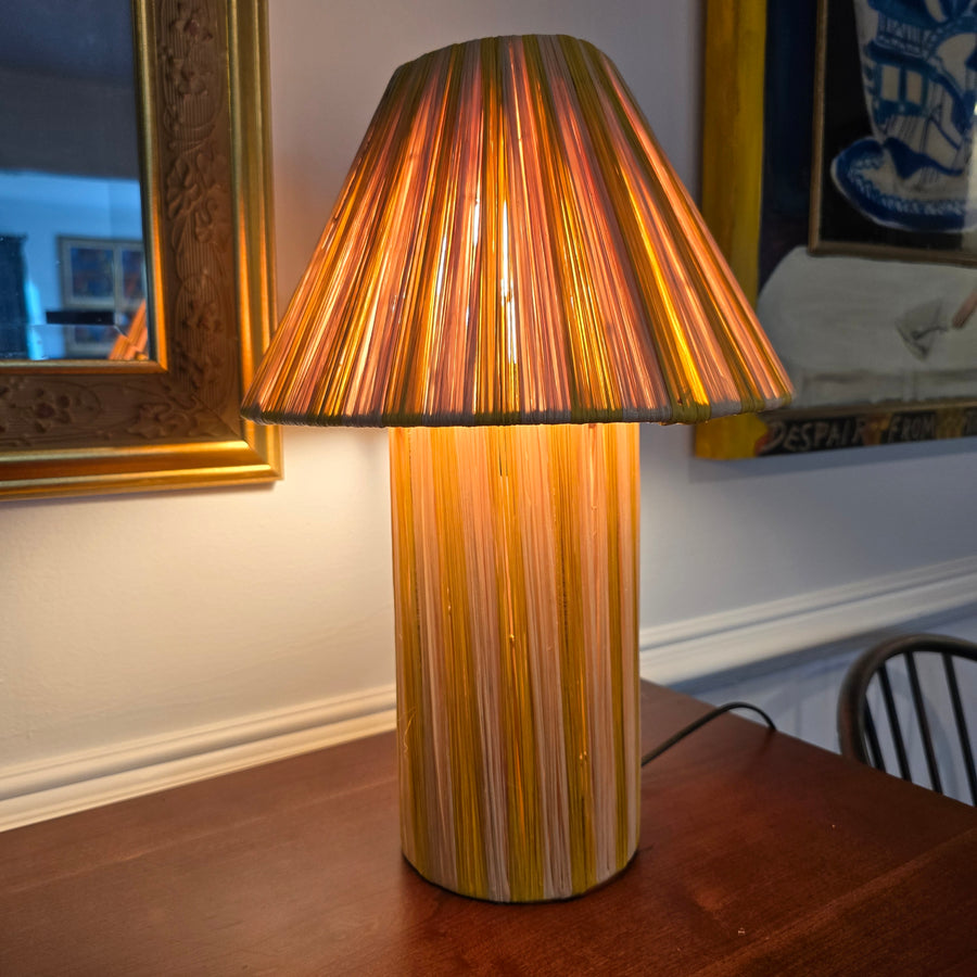 Golden Yellow Striped Raffia Lamps (3 sizes to choose from)