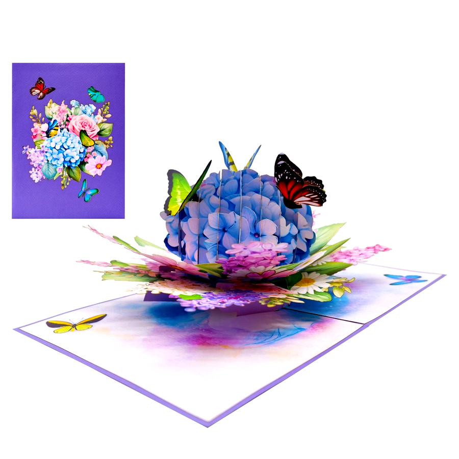 3D Pop-up Card - Hydrangea Flower (First Class Forever stamp included)