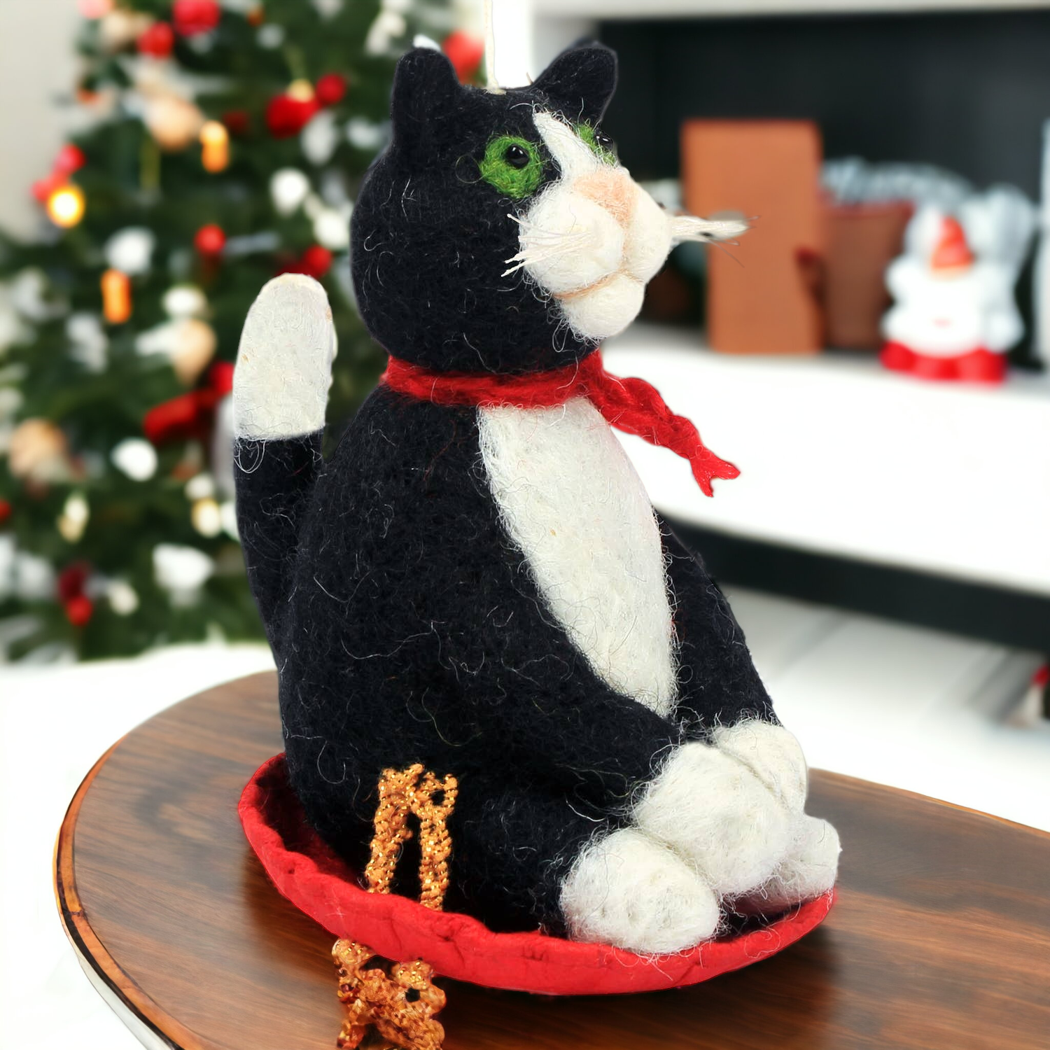 Sledding Kitty Ornament