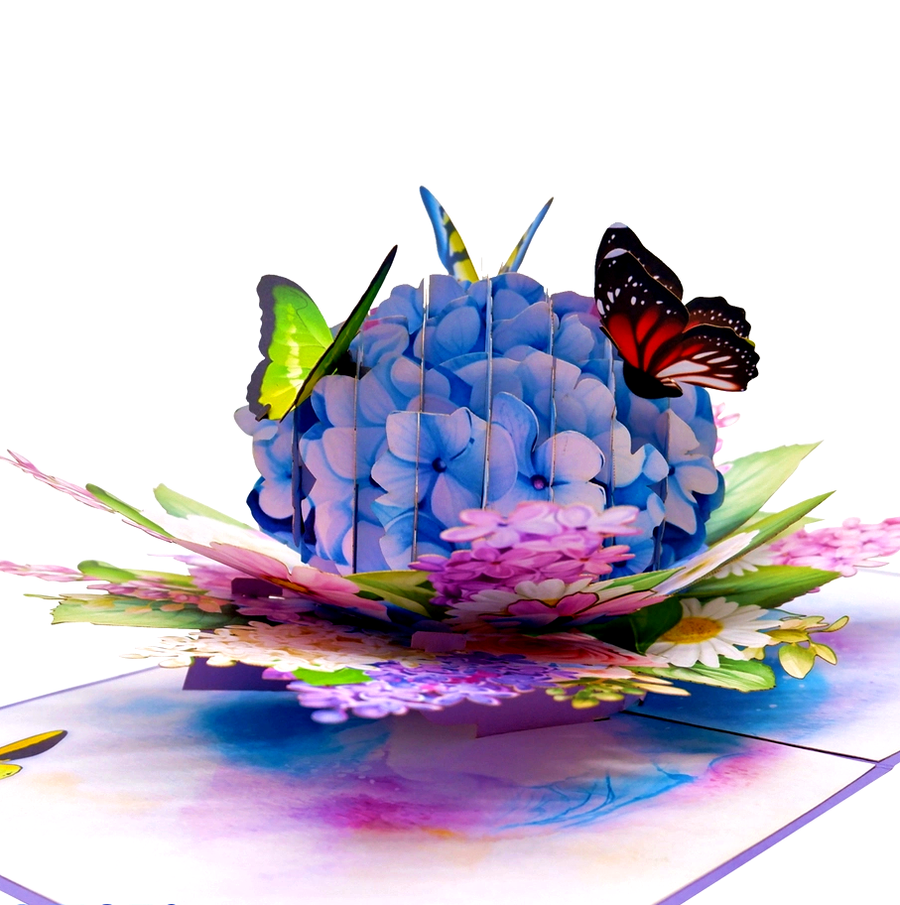 3D Pop-up Card - Hydrangea Flower (First Class Forever stamp included)