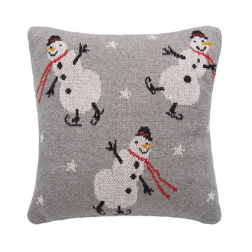 Skating Snowman Throw Pillow