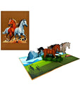 3D Pop-up Card - Horses (First Class Forever stamp included)