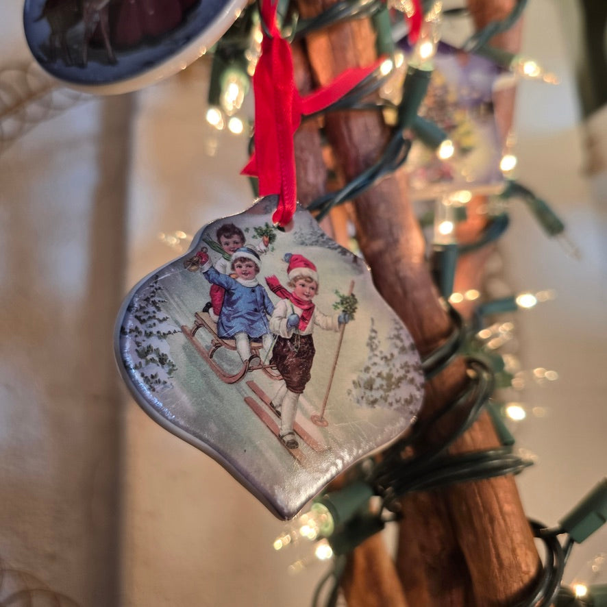 C_Stoneware Vintage Christmas Ornaments