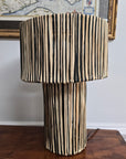 Striped Raffia Table Lamp - Black/Natural