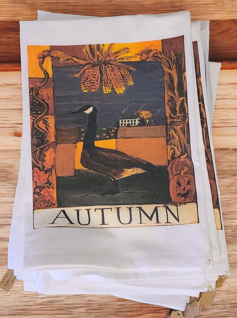 NANCY THOMAS KITCHEN TEA TOWELS - AUTUMN GOOSE