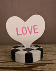 Candy Heart Table Topper- Mint Green: "I Love You"/"Love More"
