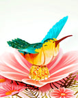 3D Pop-up Card - Hummingbird w/ Flowers (First Class Forever stamp included)