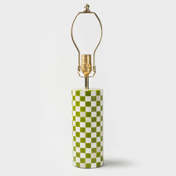 Checker Table Lamp - Avocado Green