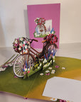 3D Pop-up Card - Bike and Flowers (First Class Forever stamp included)