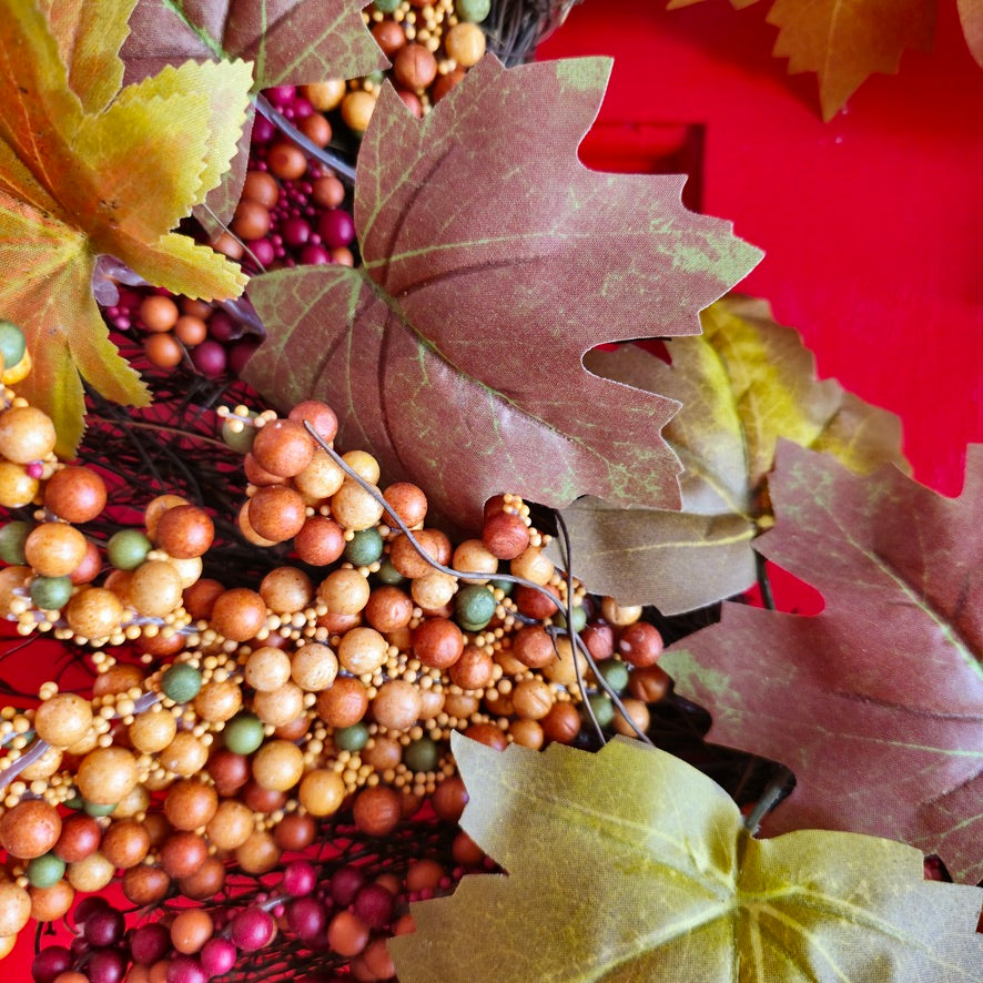 Autumn Leaves & Berries Wreath