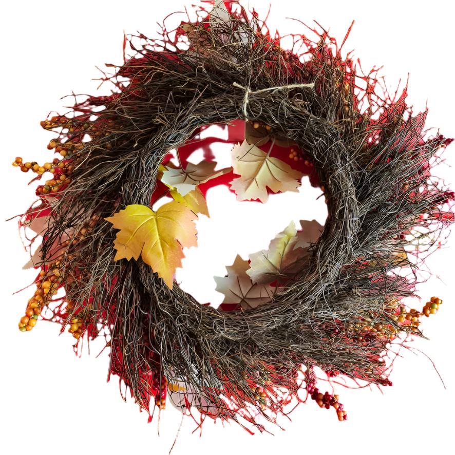 Autumn Leaves & Berries Wreath