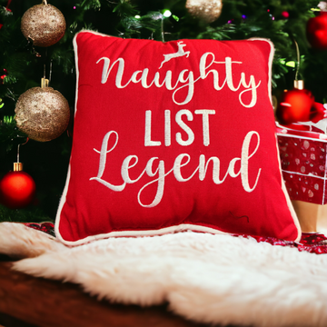 Christmas Naughty List Legend Throw Pillow