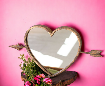 Brass Heart Hanging Mirror