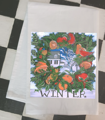 NANCY THOMAS KITCHEN TEA TOWELS - Colonial Williamsburg Seasons - Winter