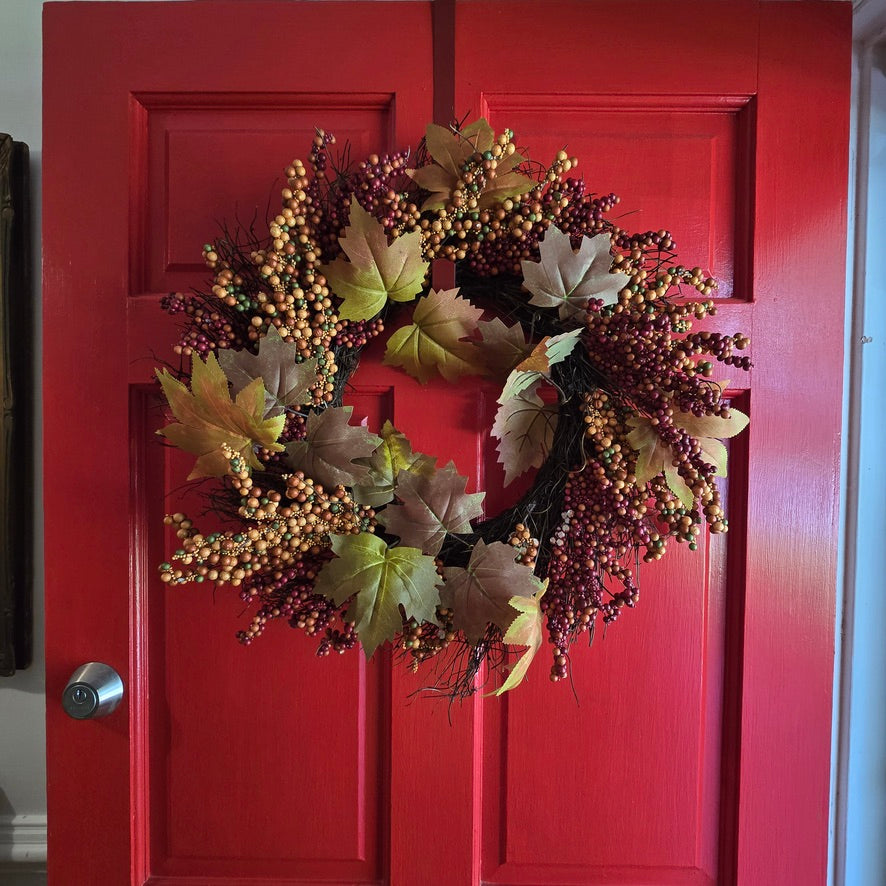 Autumn Leaves & Berries Wreath