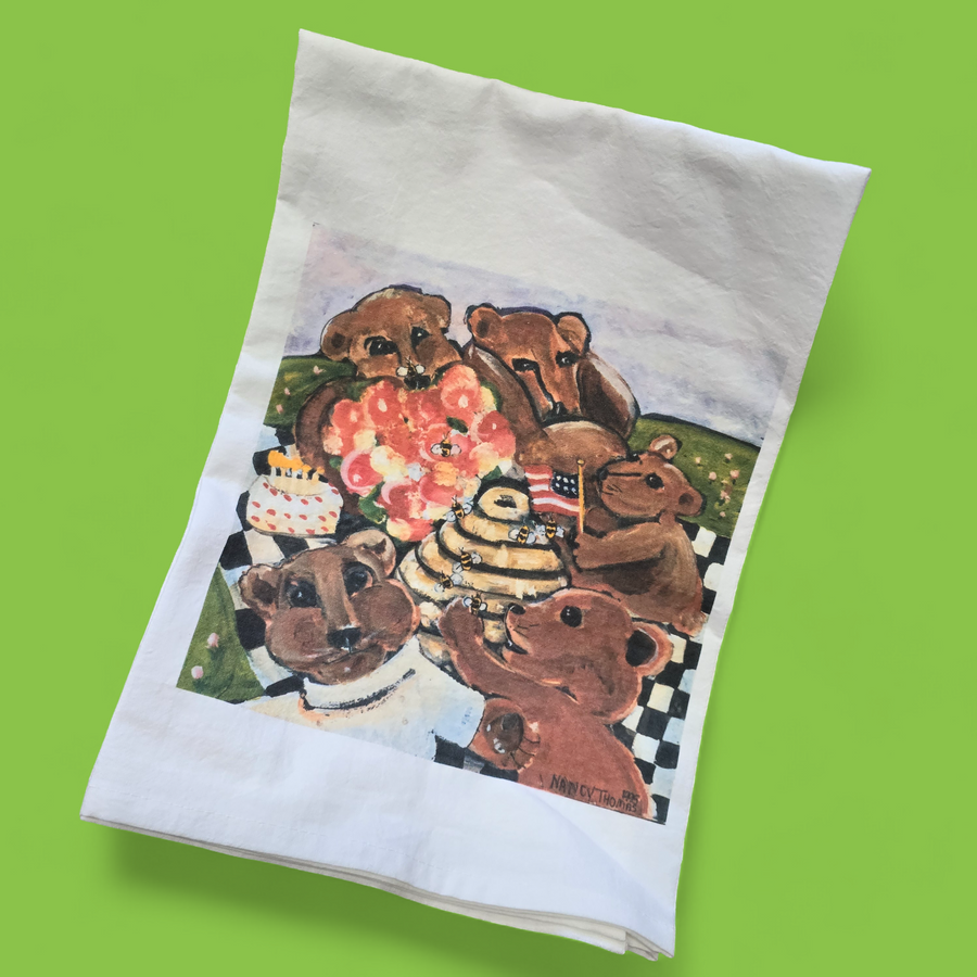 NANCY THOMAS KITCHEN TEA TOWELS - Bear Picnic