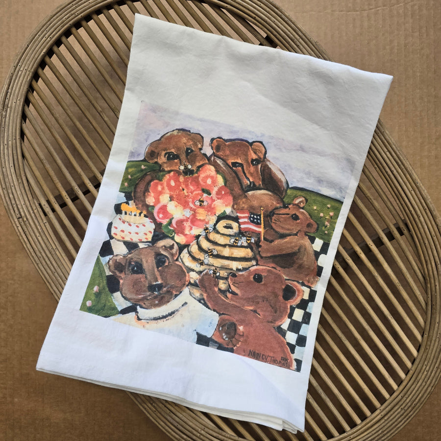 NANCY THOMAS KITCHEN TEA TOWELS - Bear Picnic