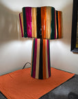 Striped Raffia Table Lamp - Multicolor