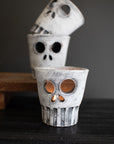 Clay Skull Votive Holder