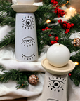 CERAMIC CANDLE HOLDERS WITH EYES