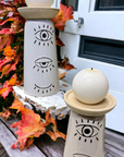 CERAMIC CANDLE HOLDERS WITH EYES
