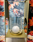 VERSATILE GLASS HURRICANE WITH ANTIQUE BRASS METAL STAND