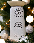 CERAMIC CANDLE HOLDERS WITH EYES