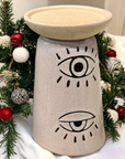 CERAMIC CANDLE HOLDERS WITH EYES