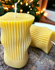 Handmade Curvy Beeswax Candle