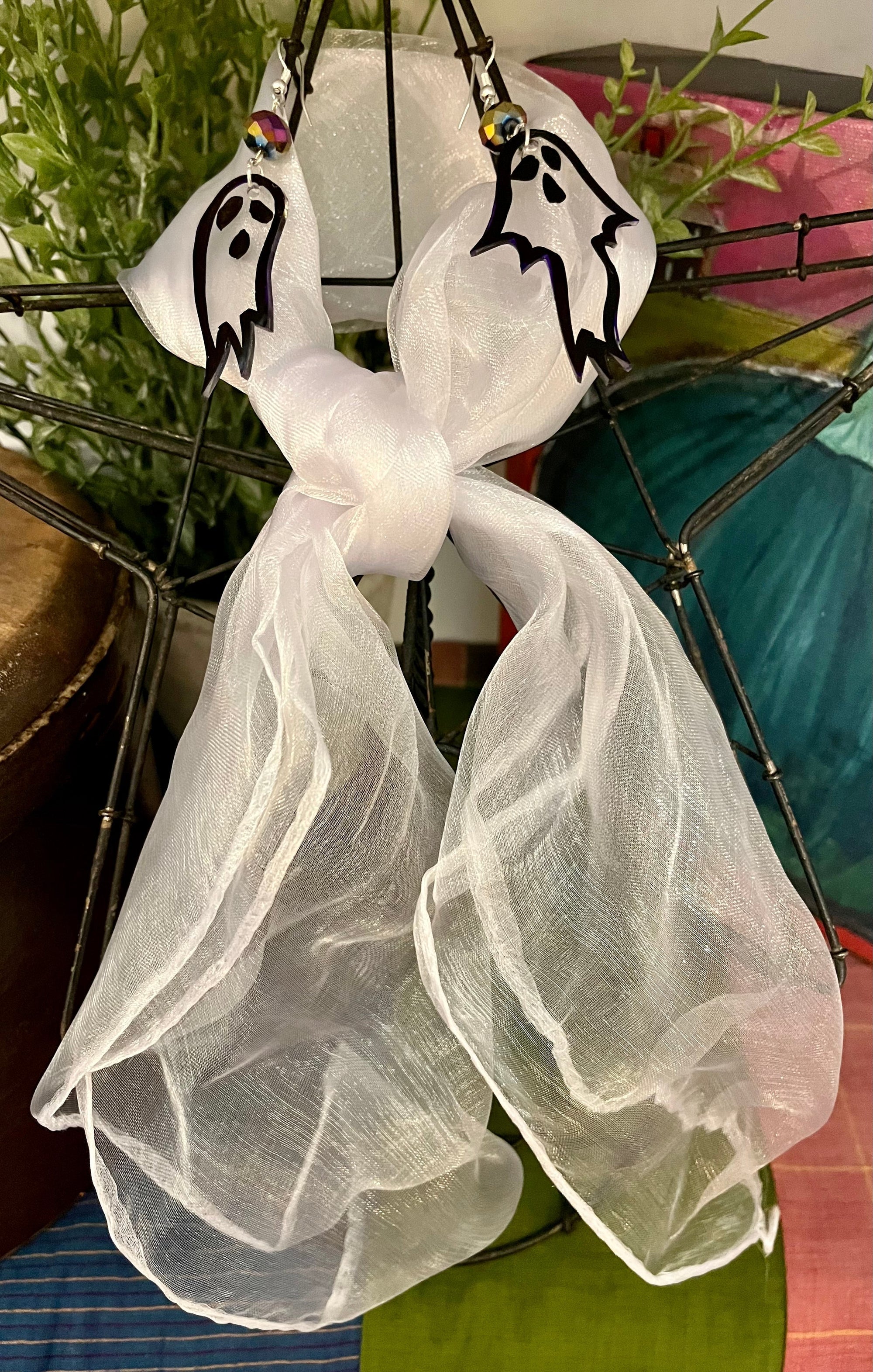 Halloween Spooky Earrings Sets - Gourd Orange Scarf &amp; Orange Pumpkins (2 styles)