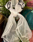 Halloween Spooky Earrings Sets - Ghostie White Scarf & Spider Webs