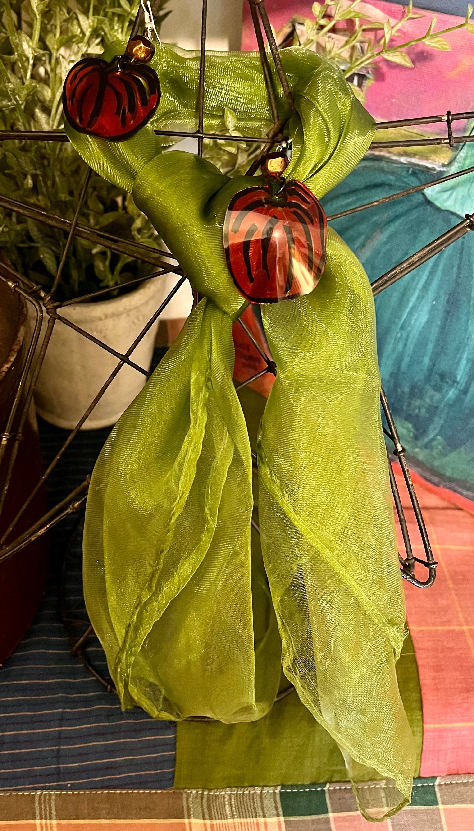 Halloween Spooky Earrings Sets - Ghostie White Scarf &amp; Spider Webs