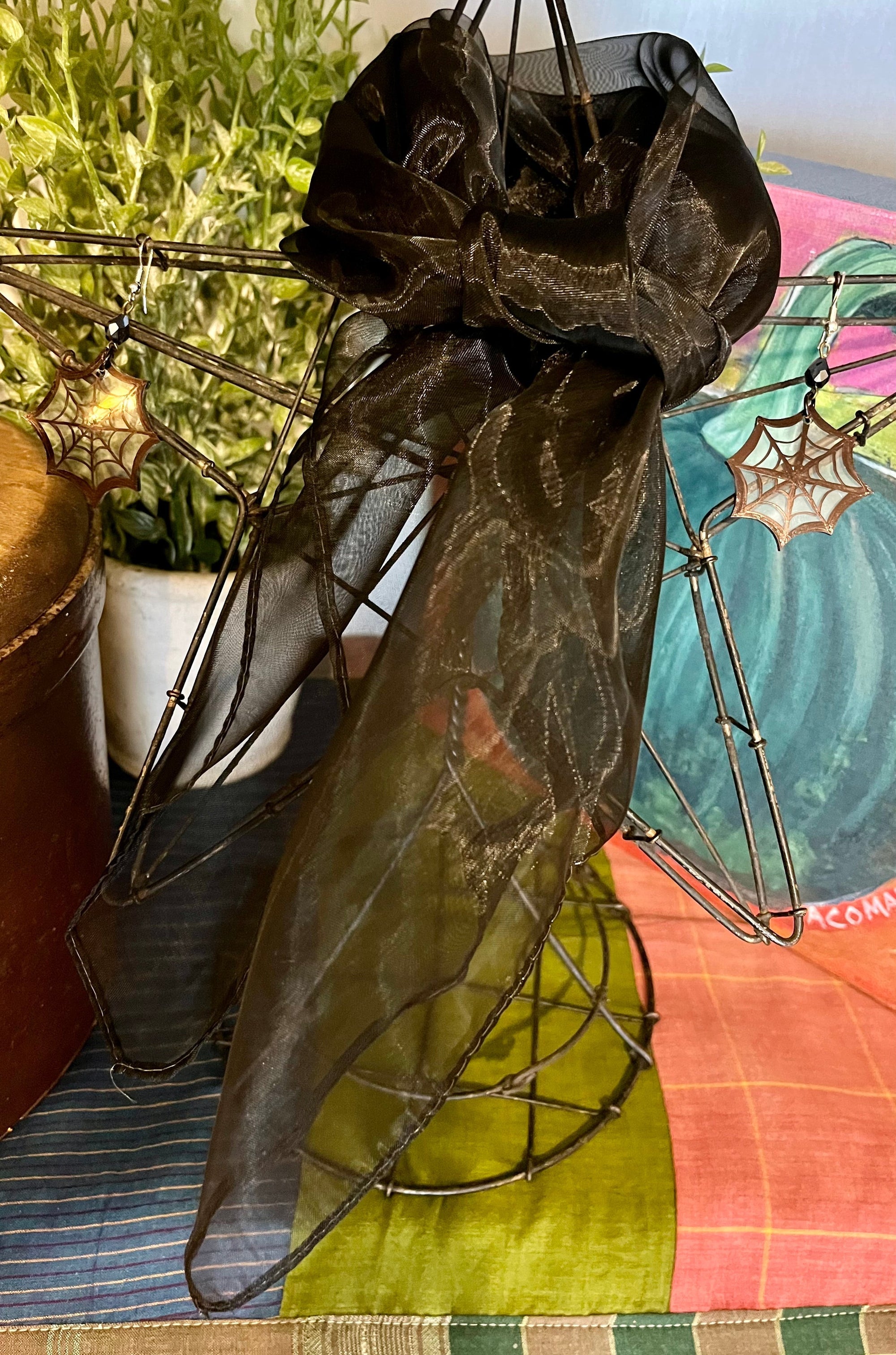 Halloween Spooky Earrings Sets - Gourd Orange Scarf &amp; Orange Pumpkins (2 styles)