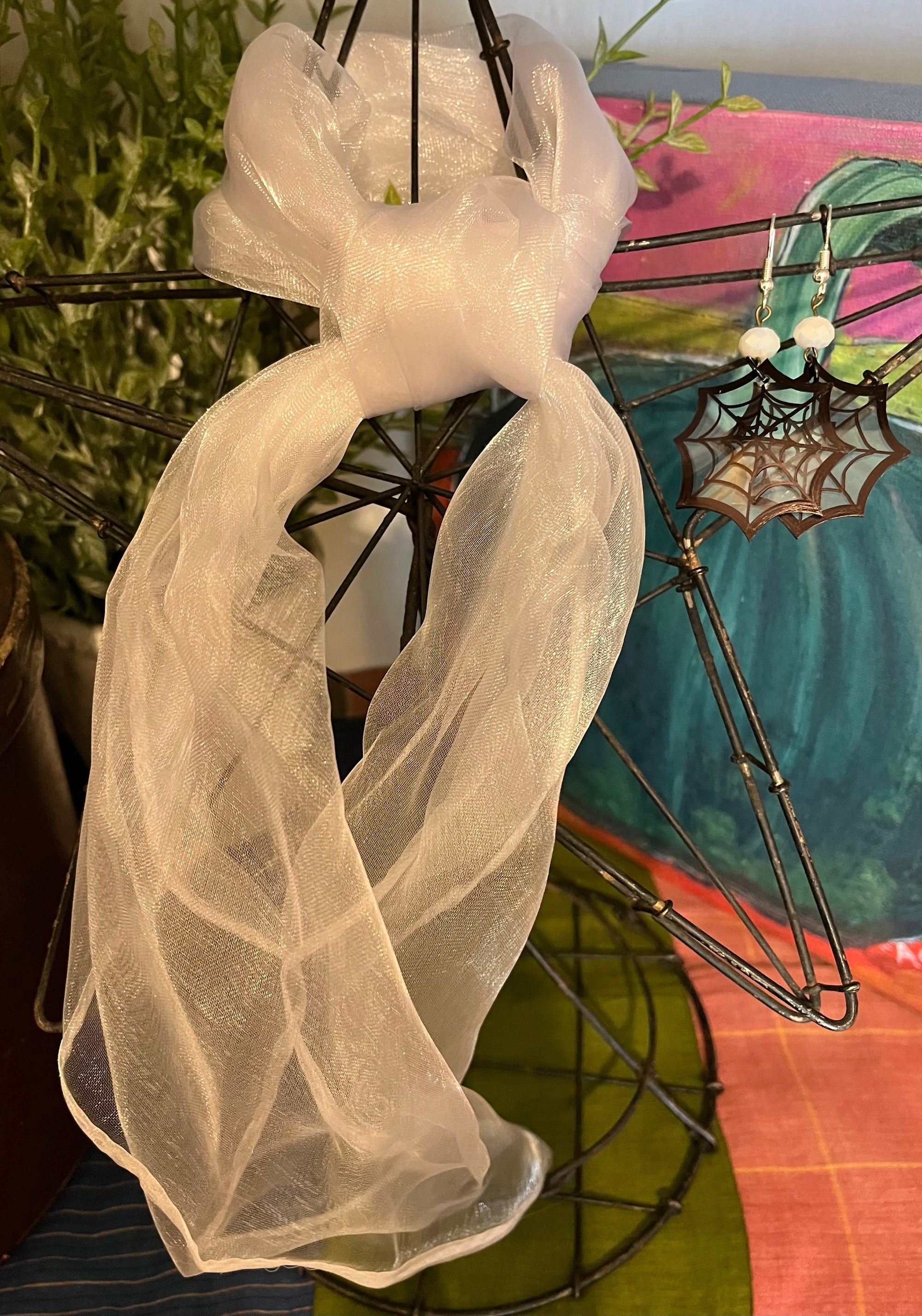 Halloween Spooky Earrings Sets - Gourd Orange Scarf &amp; Orange Pumpkins (2 styles)