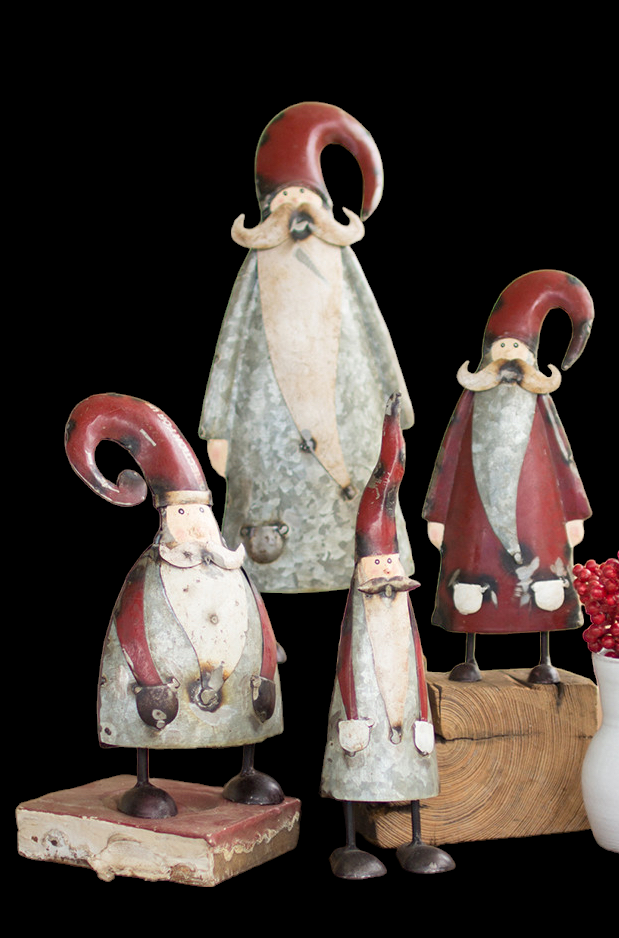 Recycled Metal Santas (4 sizes)