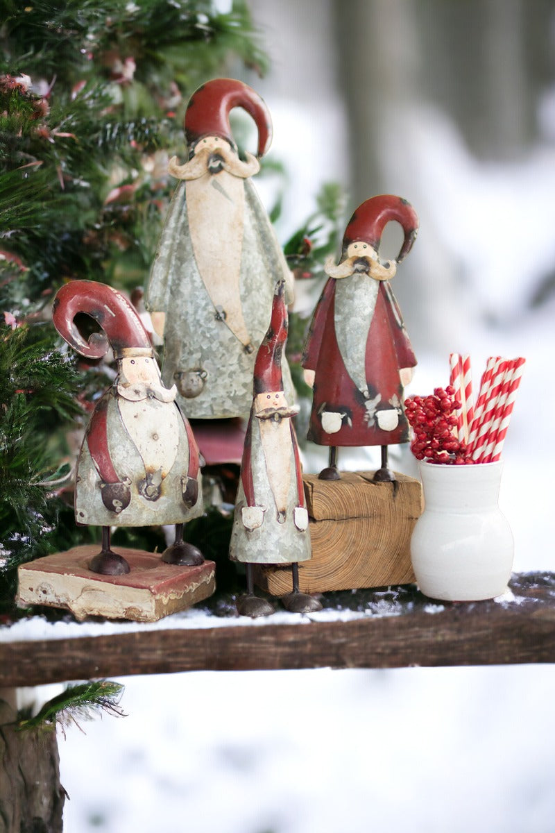 Recycled Metal Santas (4 sizes)