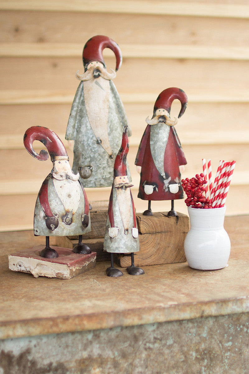 Recycled Metal Santas (4 sizes)