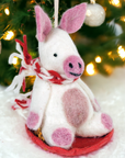 Sledding Piggles Ornament