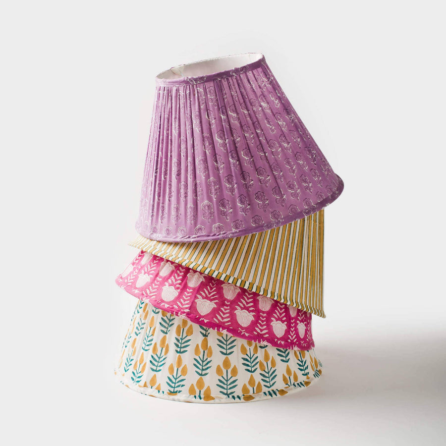 Lampshade - Goldenrod Candy Stripe Gathered