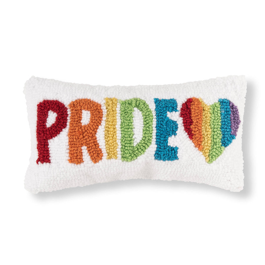 Rainbow Heart Hooked Pillow